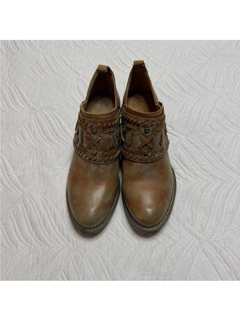 Circle G Women’s Patina Leather Western Ankle Boots. Size 8.5